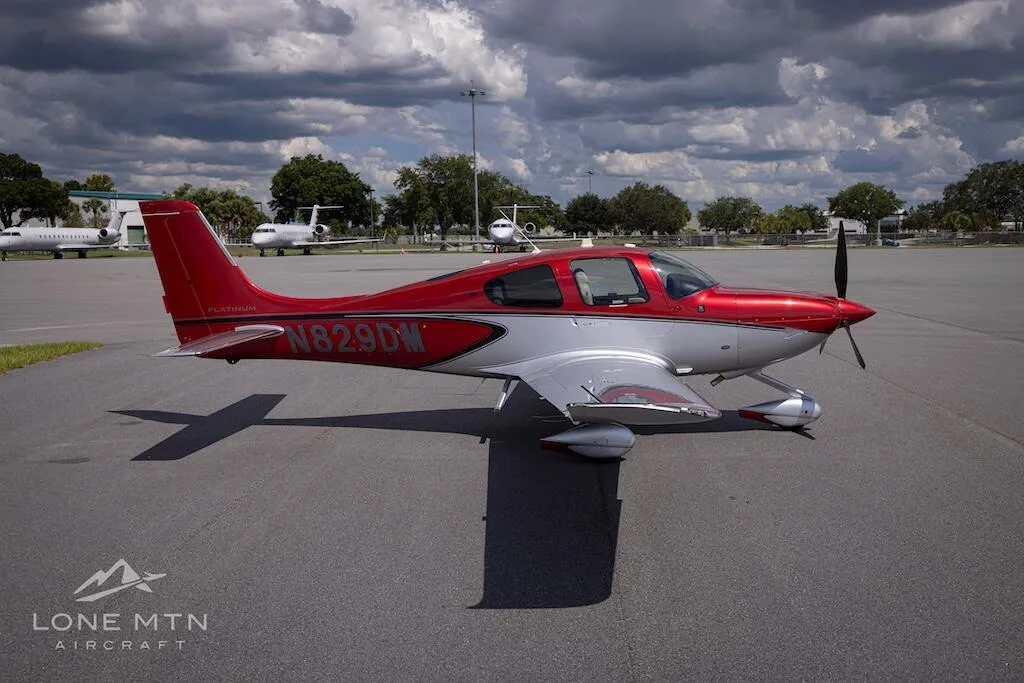 Exterior view of a 2022 Cirrus SR22 G6 GTS.