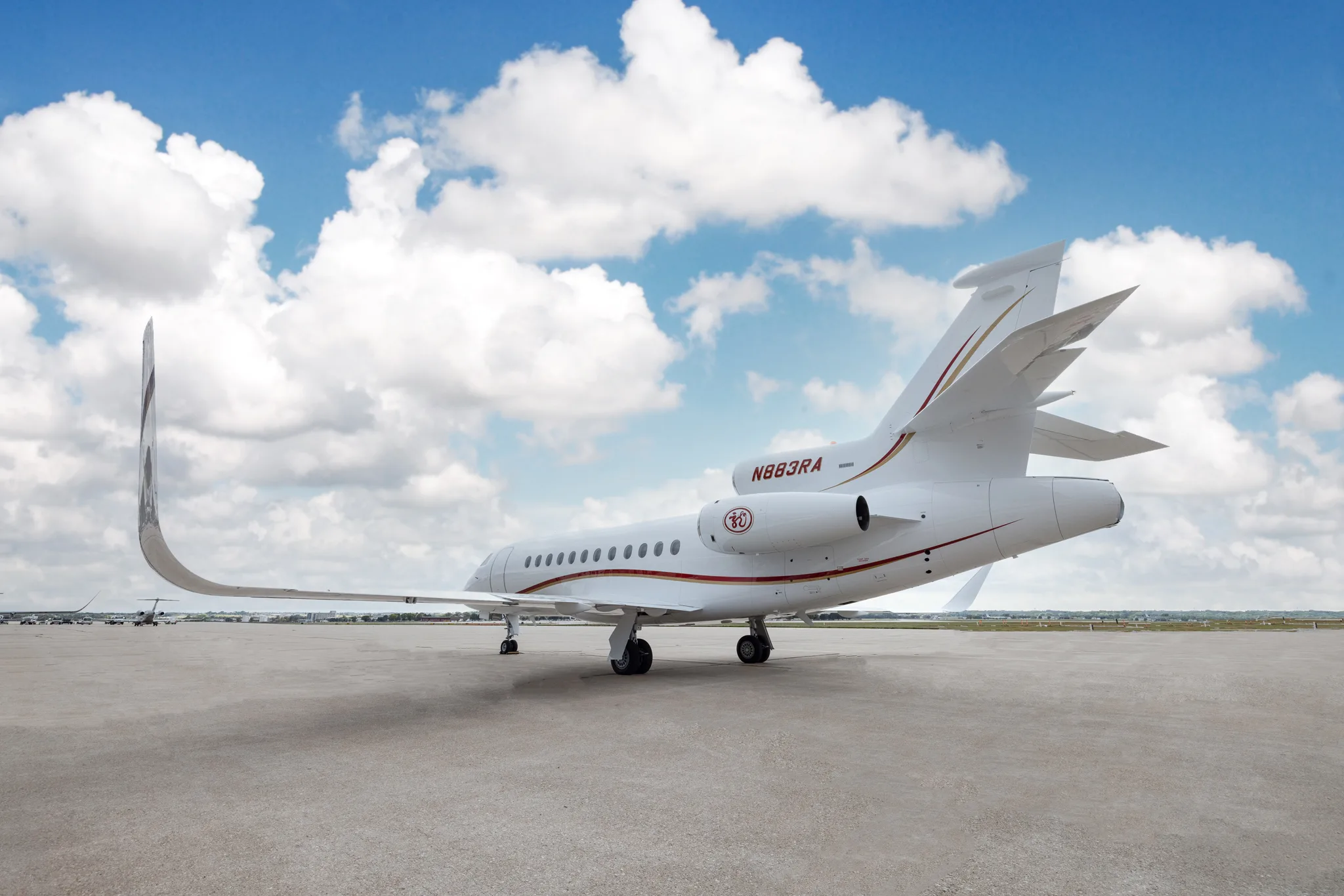 Marketing image of a 2005 Dassault Falcon 900EX SN 151.