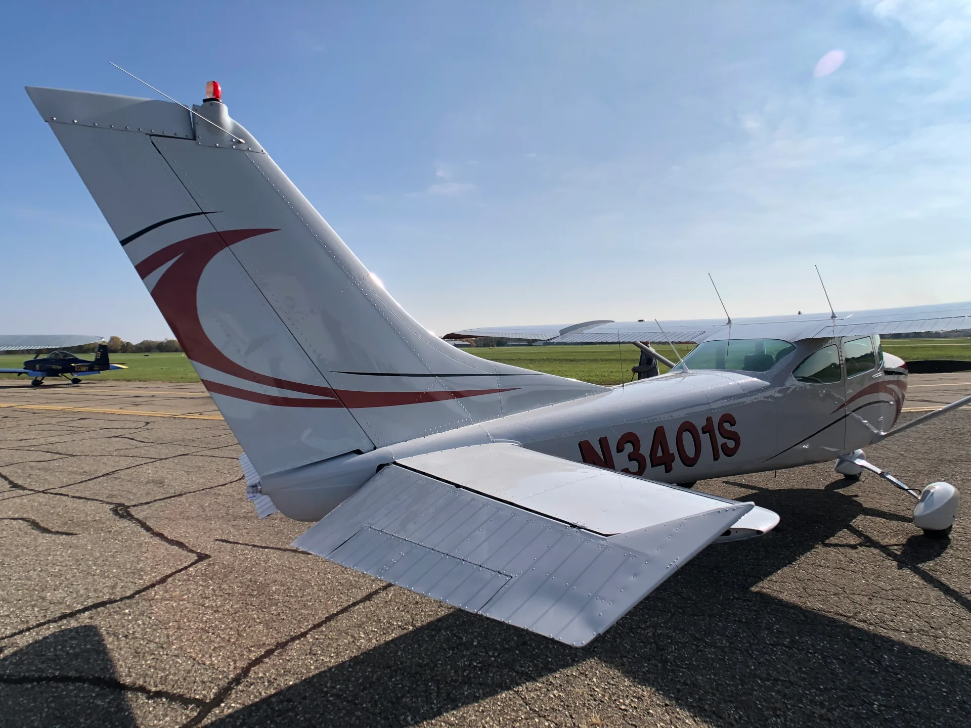 Exterior view of a 1964 Cessna 182, N3401S.