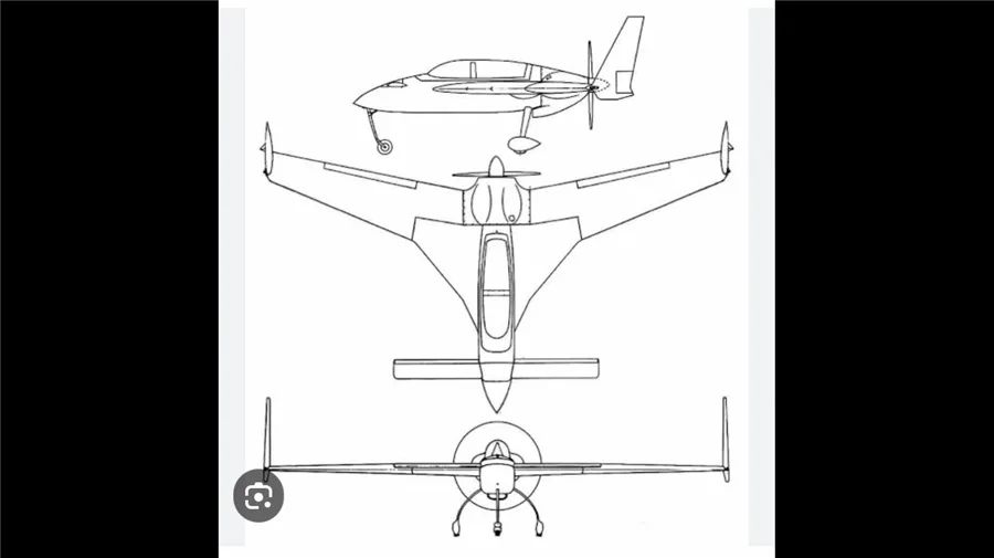 Specification or layout diagram for a 1986 Rutan Long EZ.