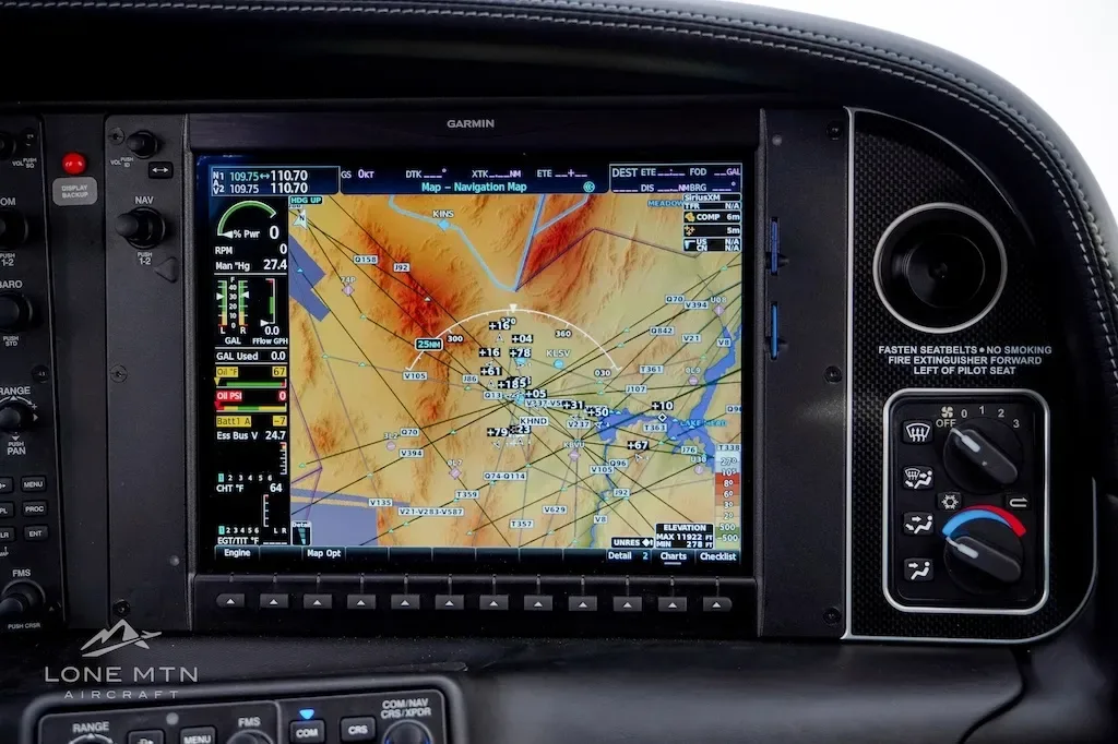 Avionics suite of a 2019 Cirrus SR22T.