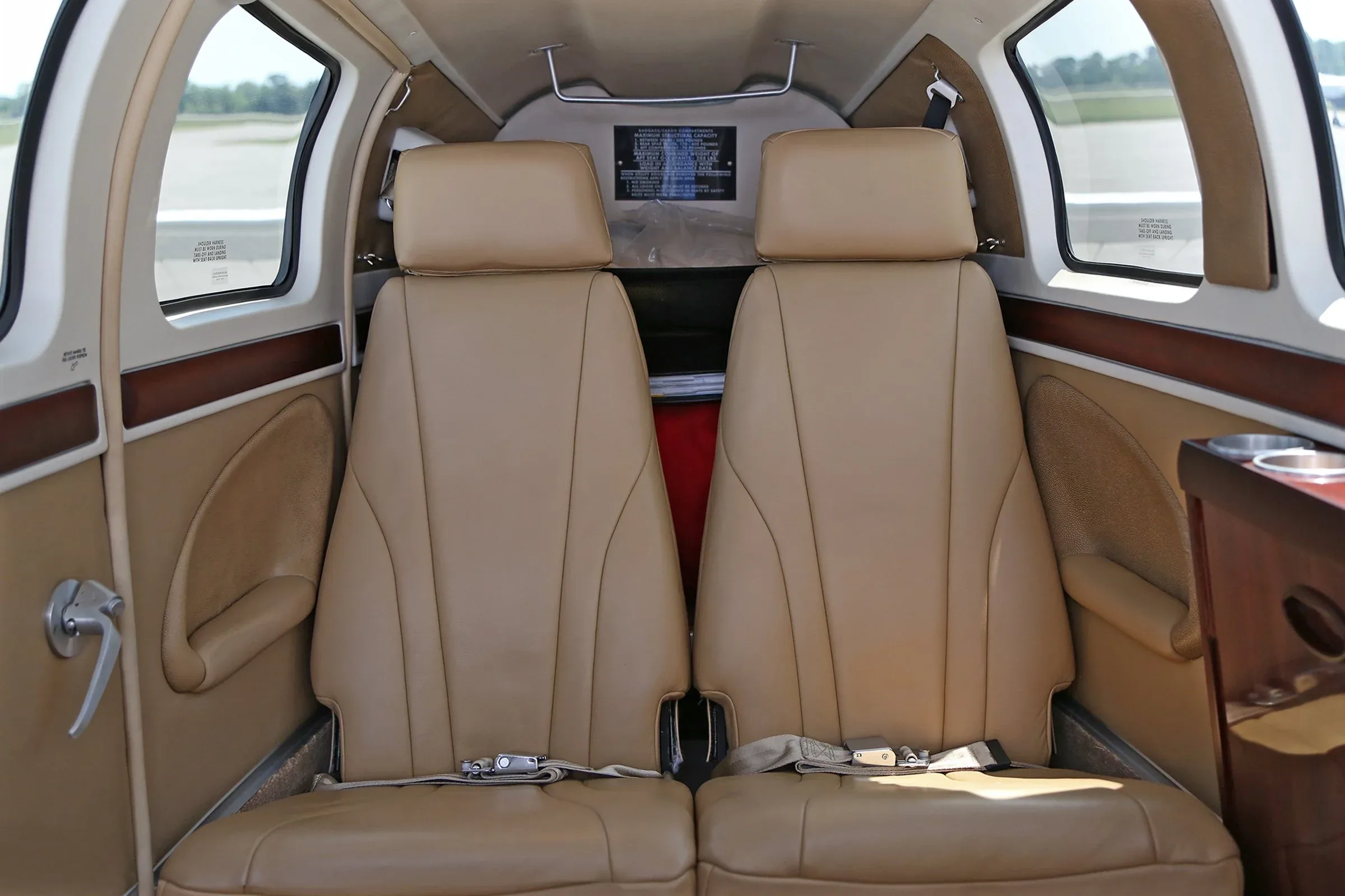 Cabin interior of a 2007 Beechcraft Bonanza 60th Anniversary Edition.