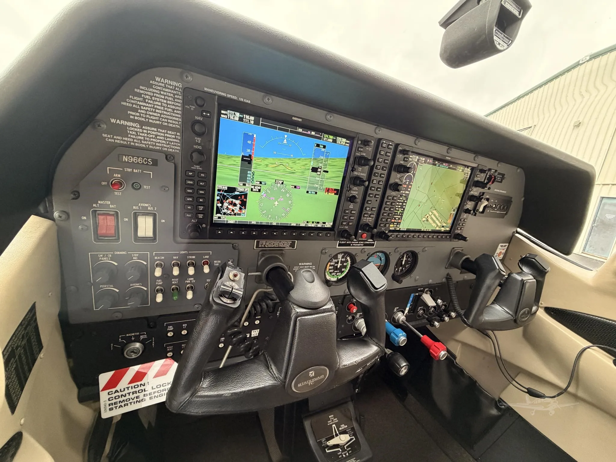 Cockpit and instrument panel of a 2012 CESSNA TURBO 206H STATIONAIR.