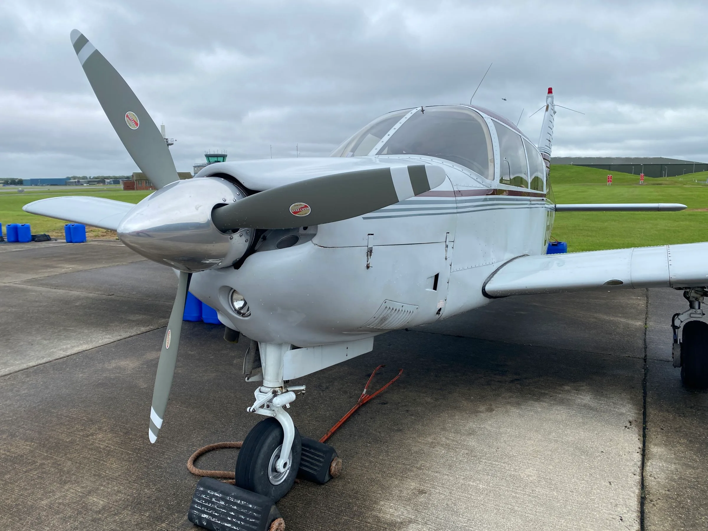 Exterior view of a 1970 Piper PA-28R-200 Arrow II.