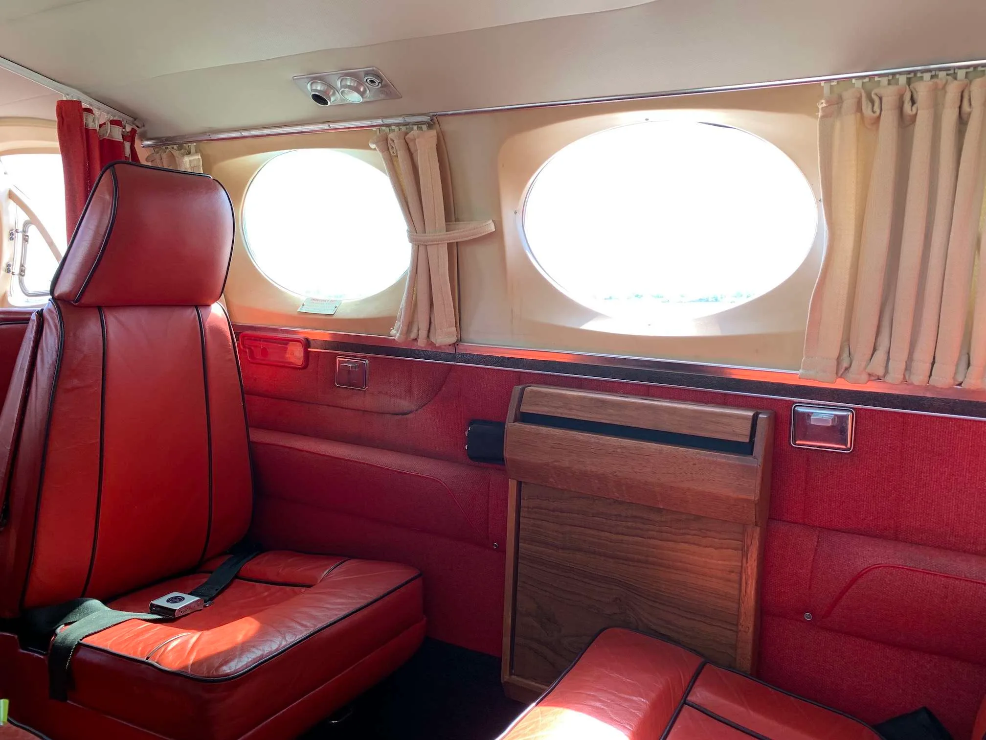 Cabin interior of a 1979 Cessna 340A.