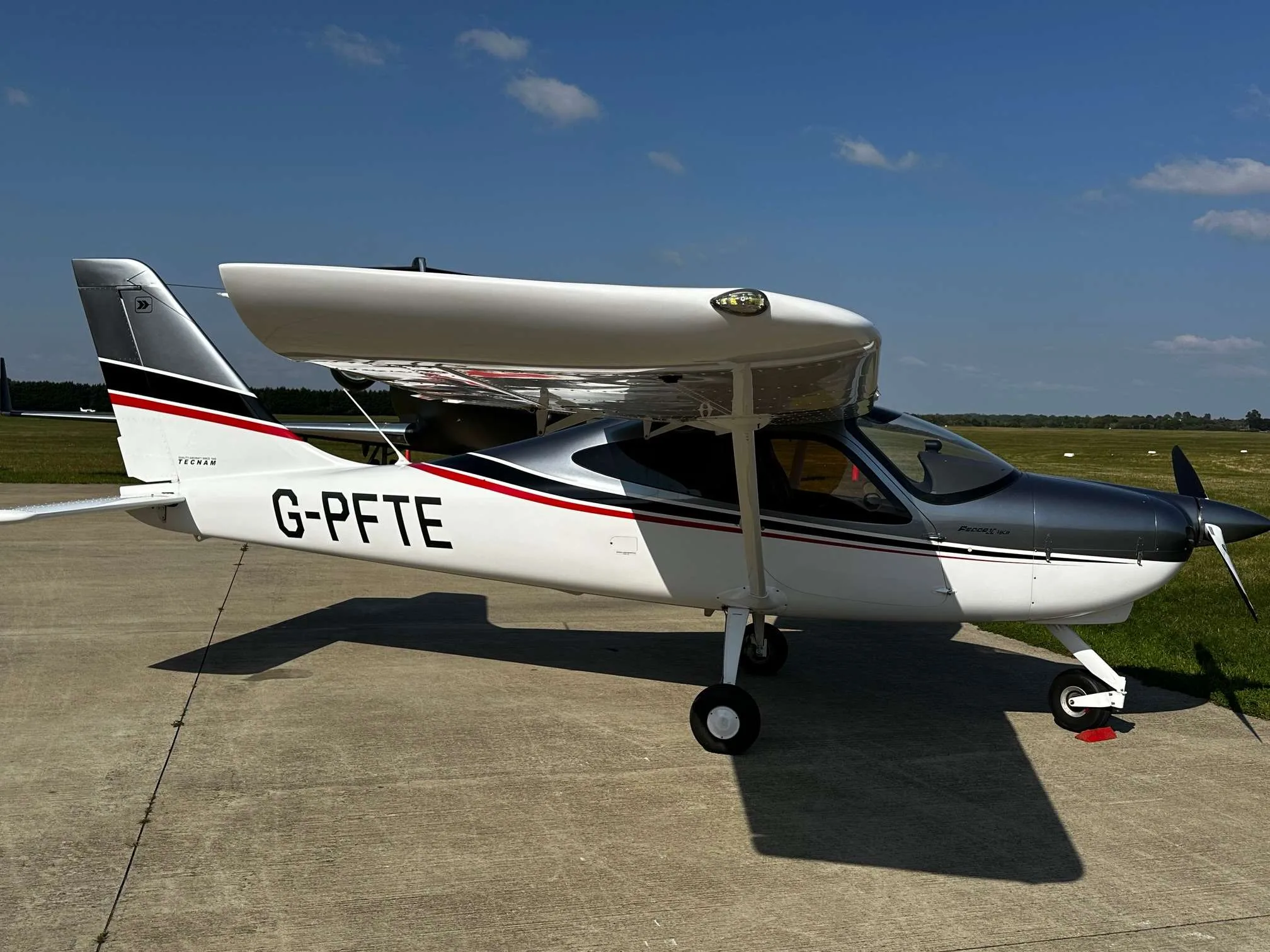 Exterior view of a Tecnam P2008JC MKII.