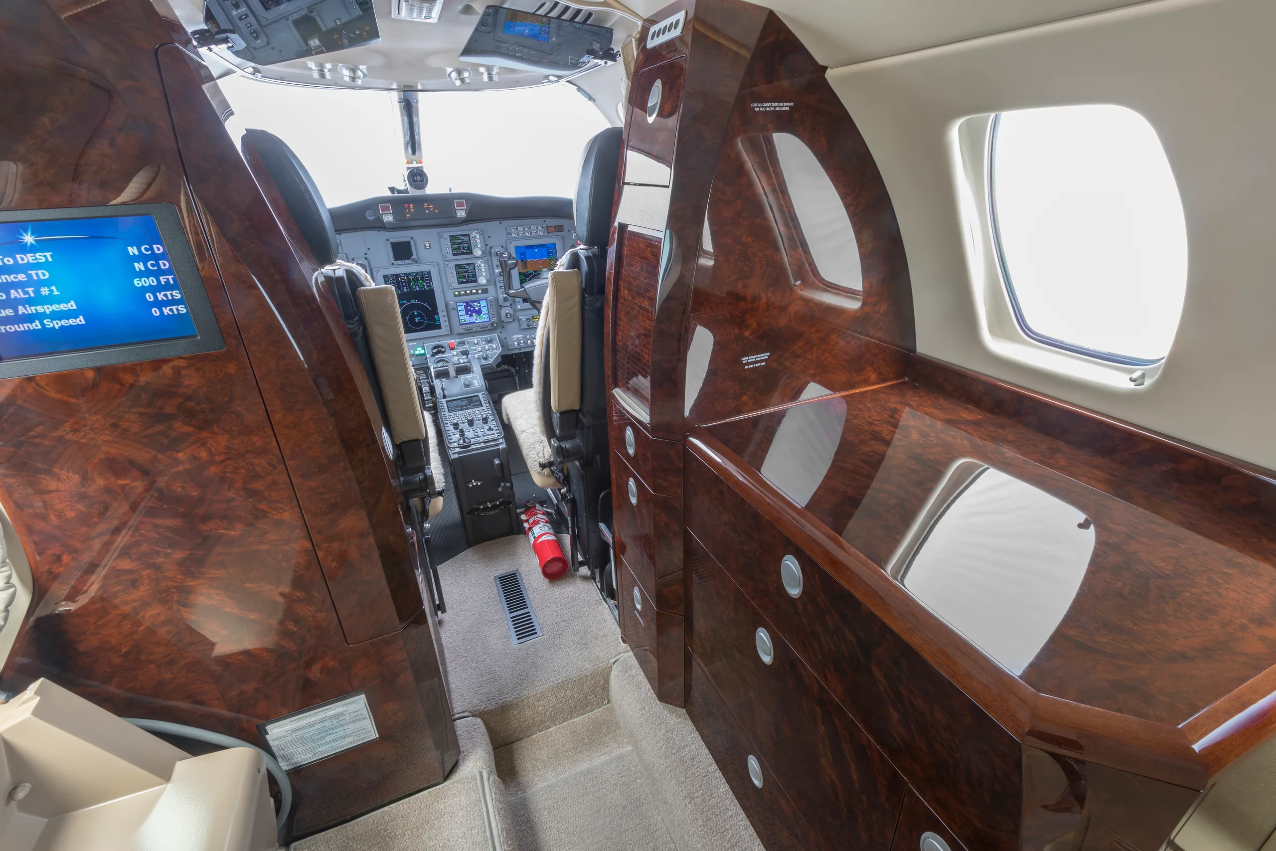 Cabin interior of a 2011 Cessna Citation CJ3.