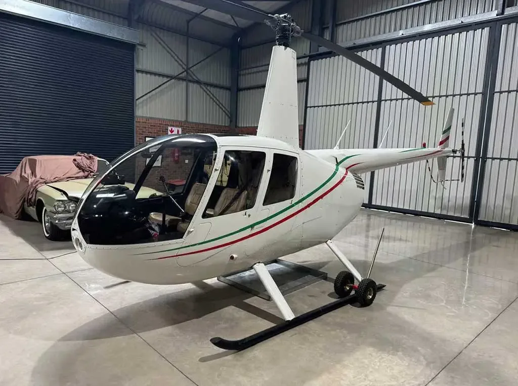 Exterior view of a 2008 Robinson R44.