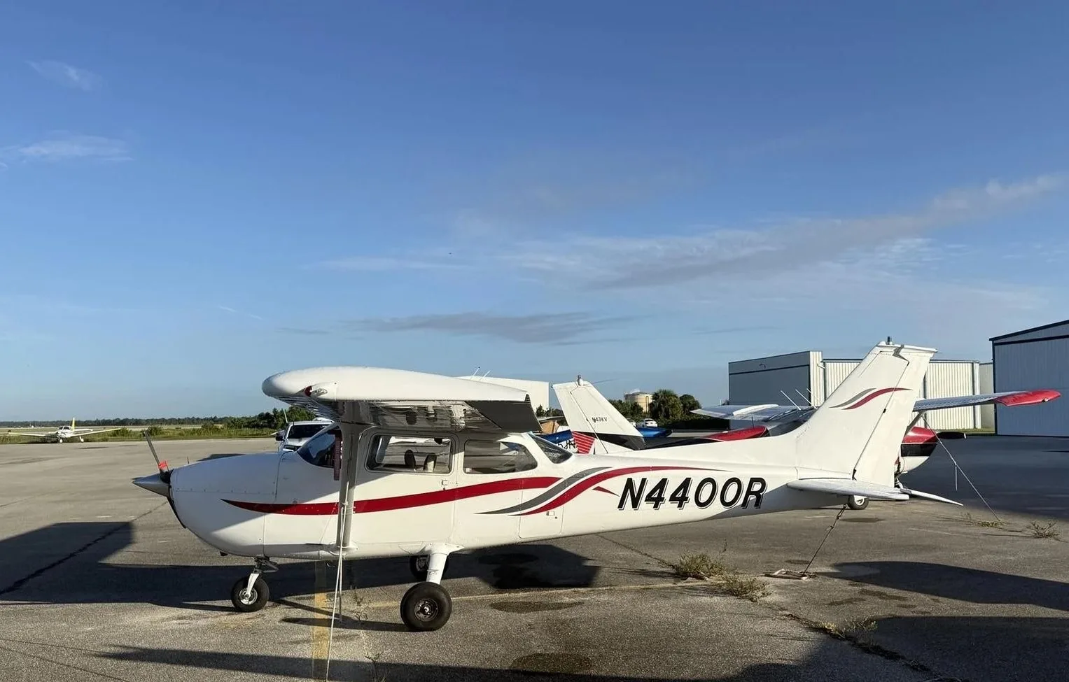 Exterior view of a 1974 Cessna 172M Skyhawk.