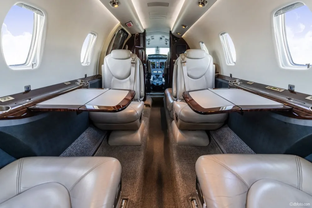 Cabin interior of a 2010 Cessna CITATION XLS+ | Leviate Air Group.