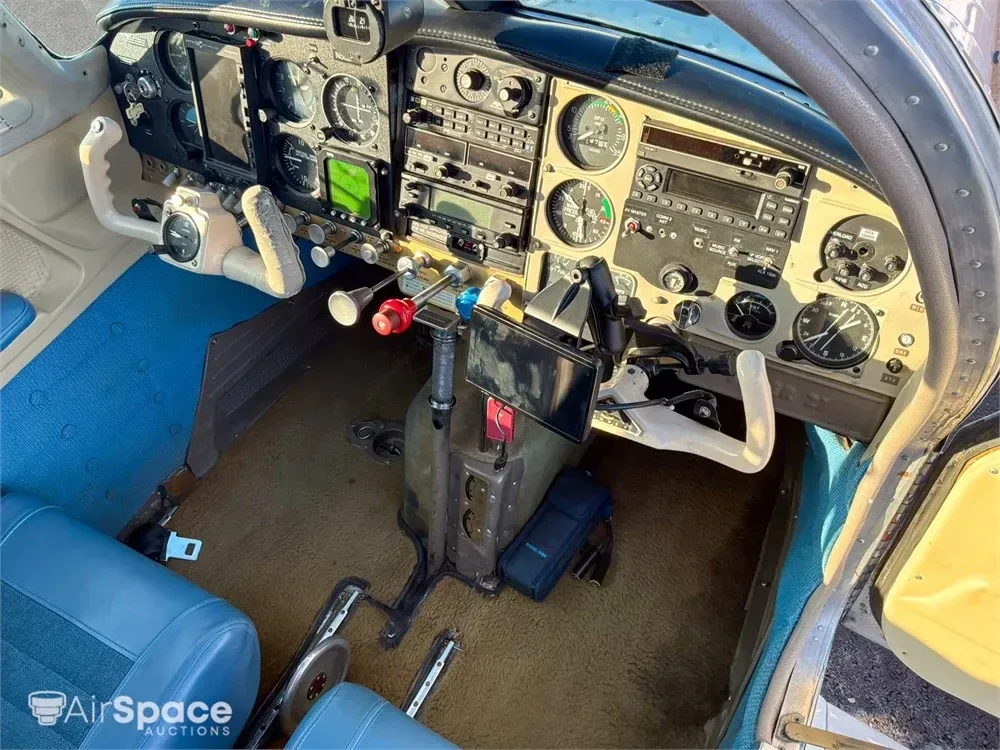 Cockpit and instrument panel of a 1965 Mooney M20E.