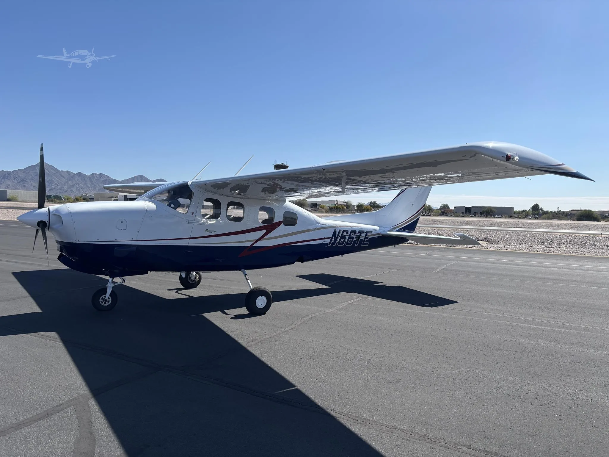 Exterior view of a 1978 CESSNA P210N, N66TE.