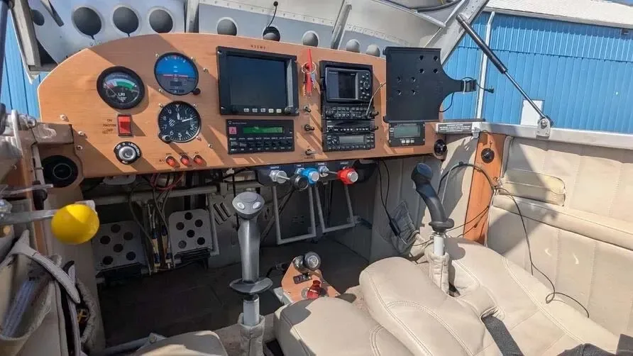 Cockpit and instrument panel of a 2010 Van.