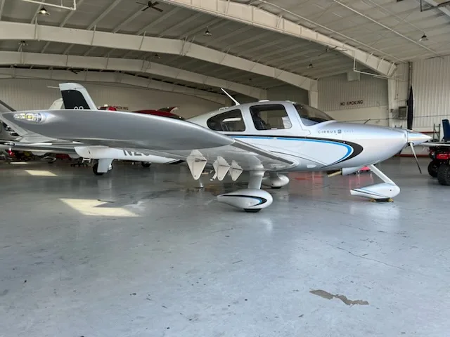 Exterior view of a 2003 Cirrus SR22 GTS.