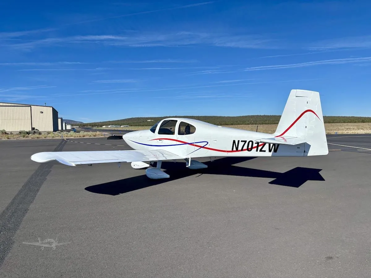 Exterior view of a 2026 VANS RV-10, N701ZW.
