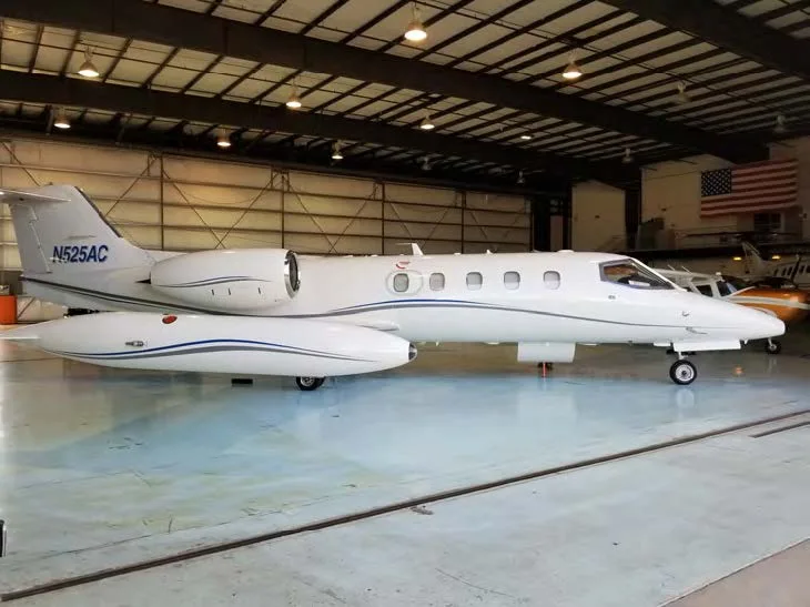 Exterior view of a 1986 Learjet 36A.