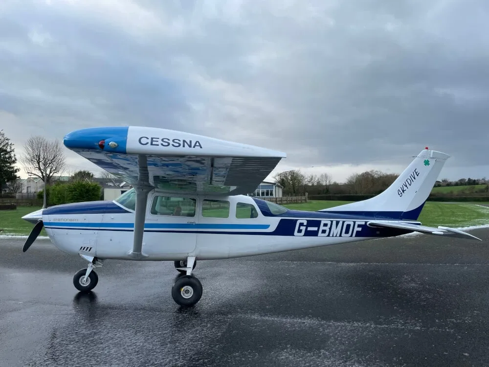 Exterior view of a Cessna Piston 172, G-BHCM.