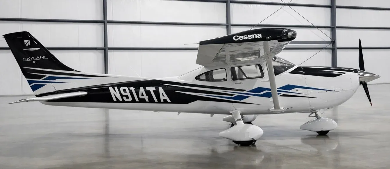 Exterior view of a 2024 McCauley C182T Turbo Skylane, N914TA.