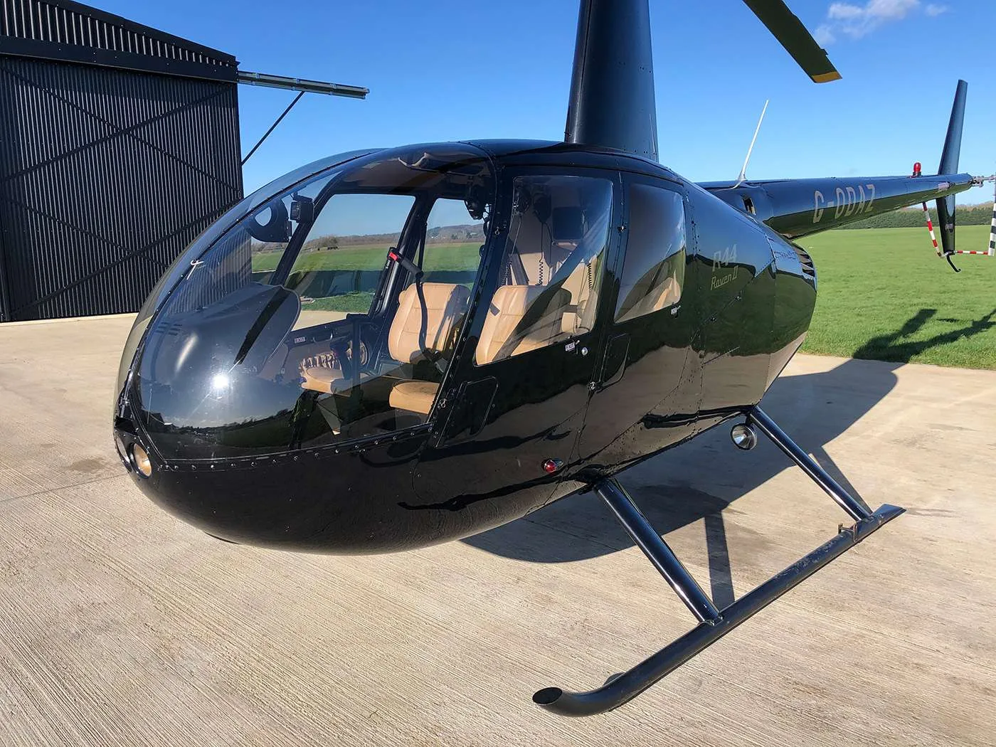 Exterior view of a 2008 Robinson R44 Raven II.