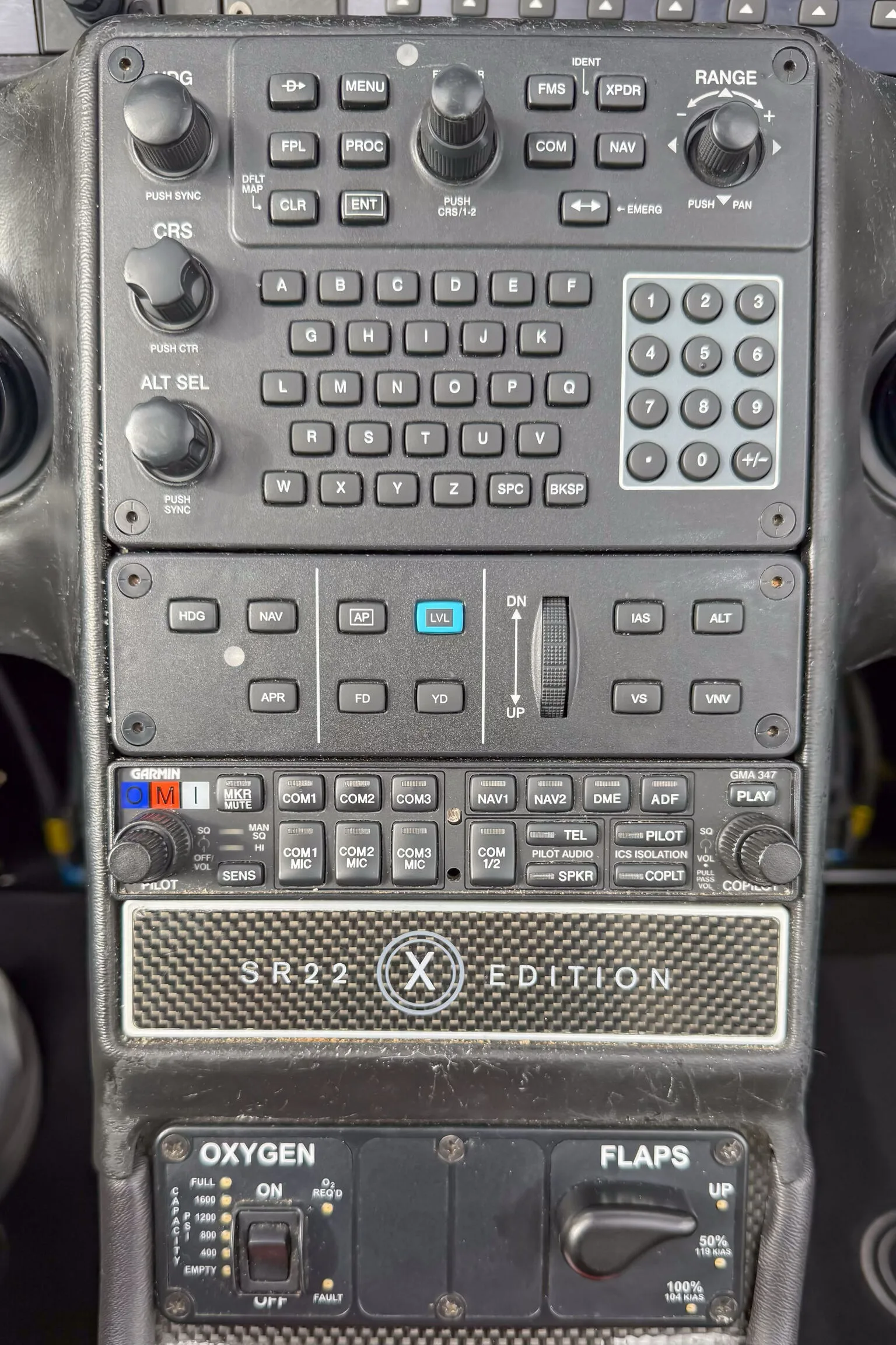 Avionics suite of a Cirrus.