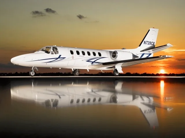 Cabin interior of a 1980 Cessna Citation II 550 0159.