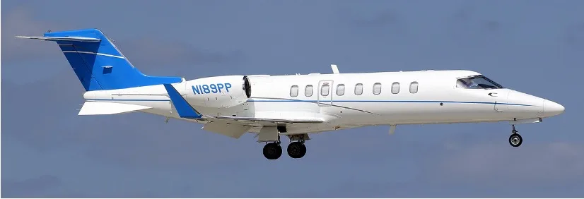 Exterior view of a Learjet 45 ( Number, 45-264.