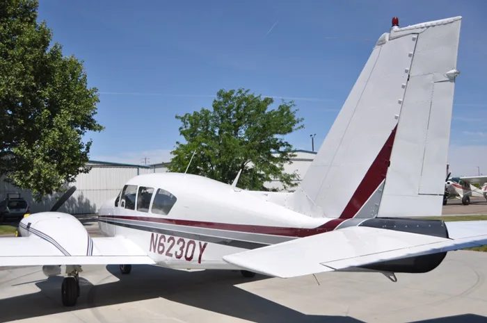 Exterior view of a 1966 Piper PA-23-250 Aztec, N6230Y.