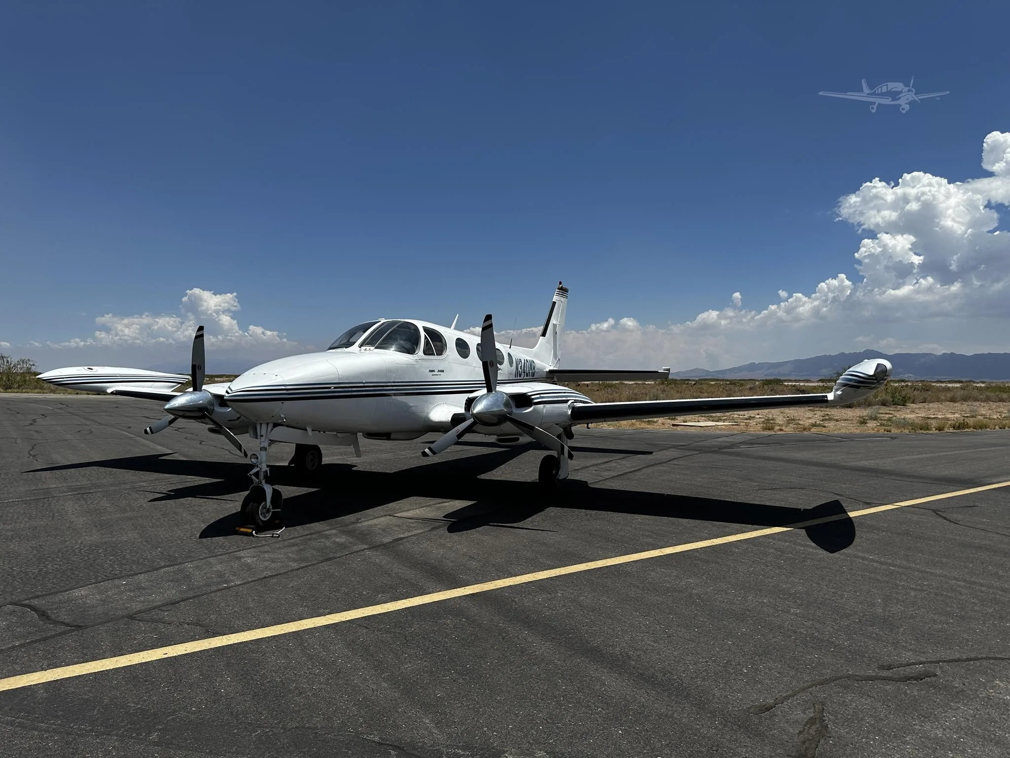 Exterior view of a 1982 CESSNA 340A, N340MB.