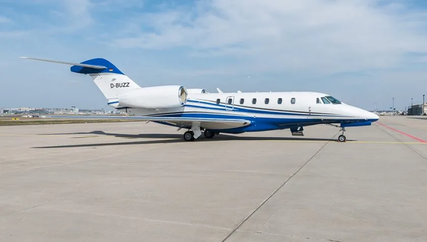 Exterior view of a 2006 Cessna Citation X 256, D-BUZZ.