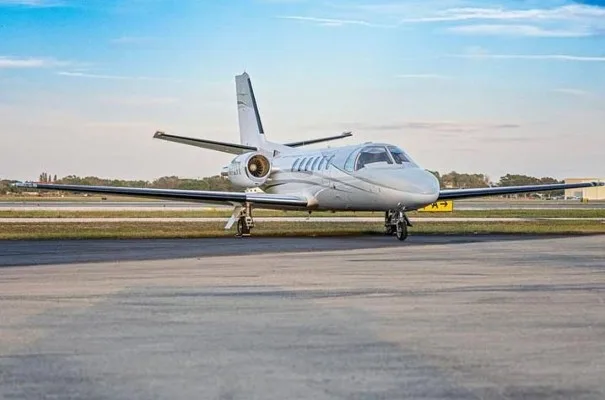Exterior view of a 2001 Cessna Citation Bravo, N721T.