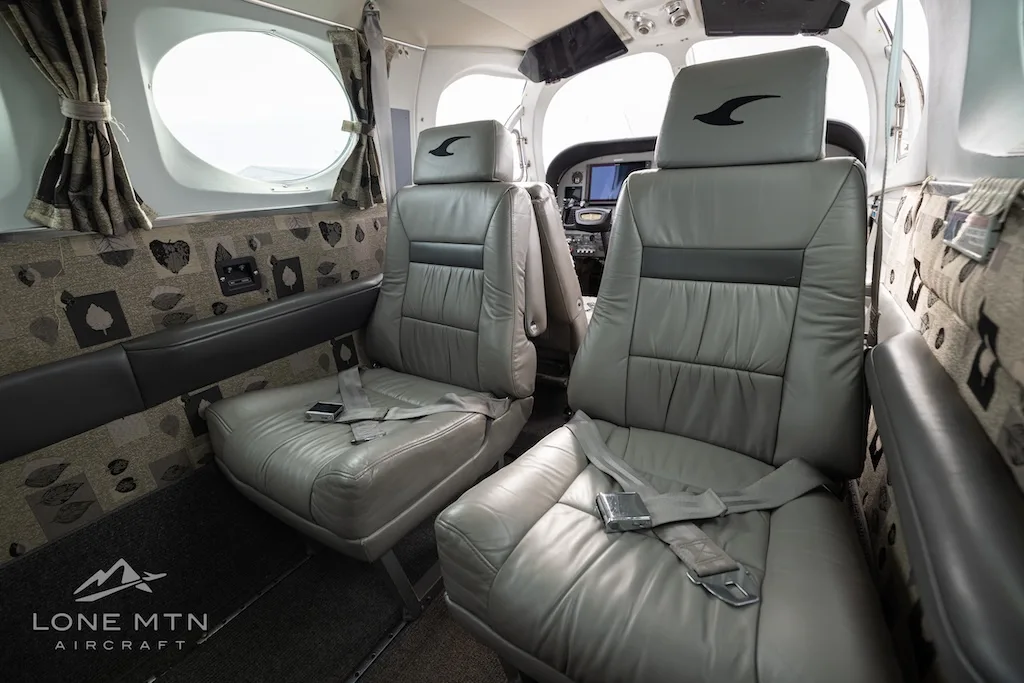 Cabin interior of a 1977 Cessna 340A.