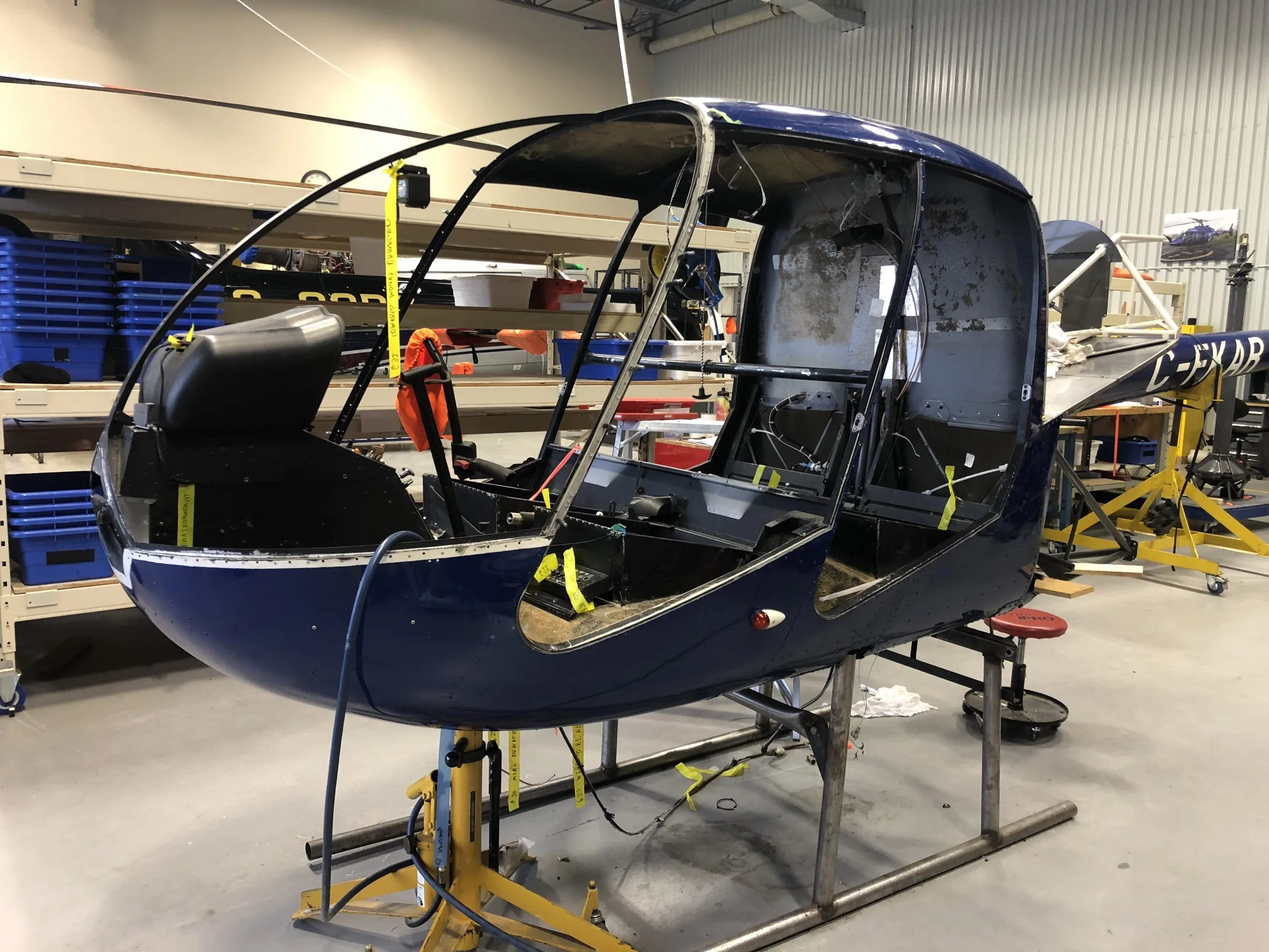 Exterior view of a 2012 Robinson R44.