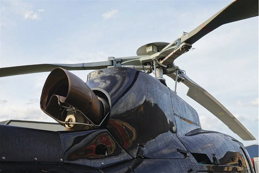 Engine detail of a 1998 Eurocopter AS350 B2.