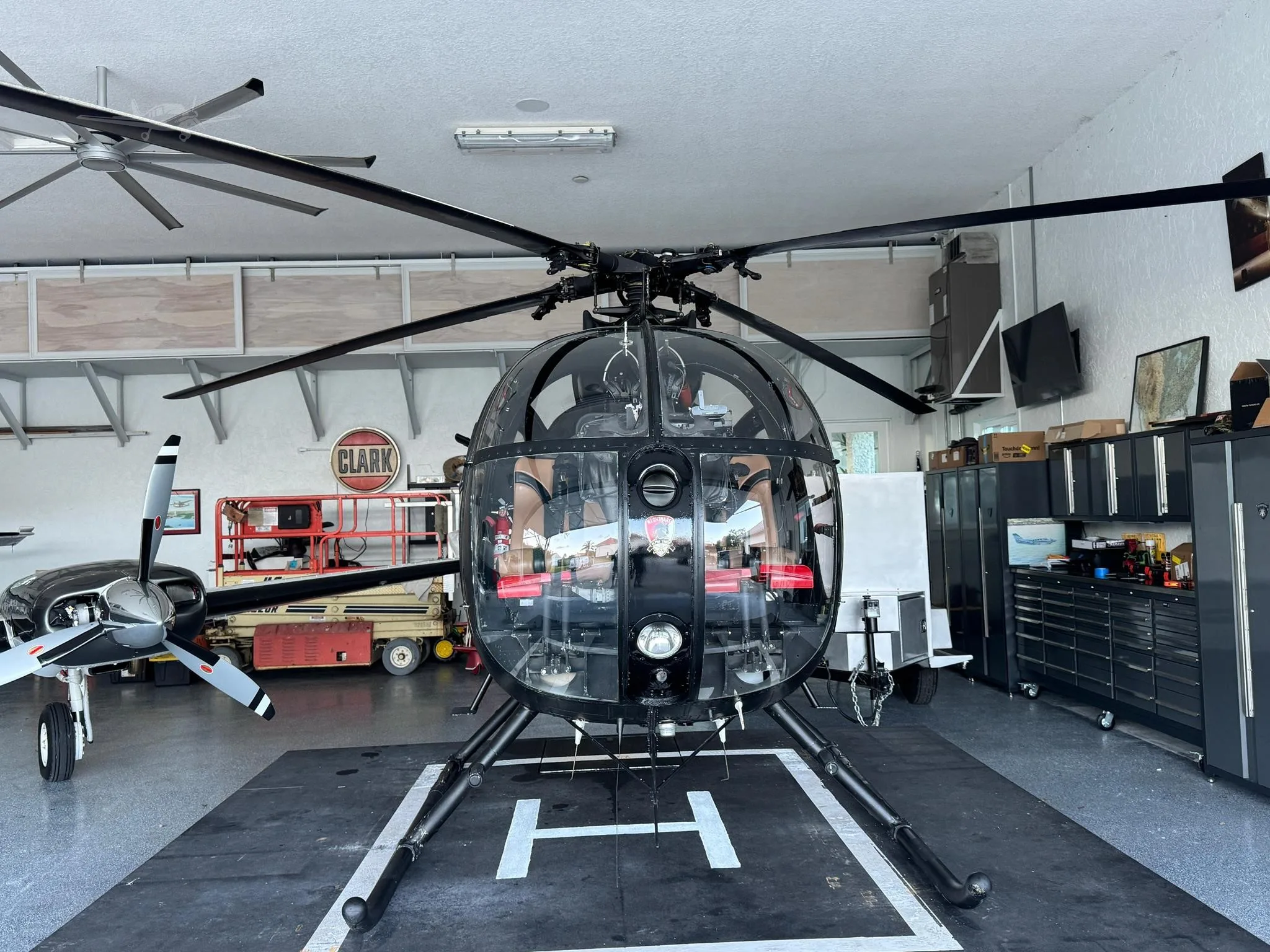Cockpit and instrument panel of a 1967 HUGHES 369A.