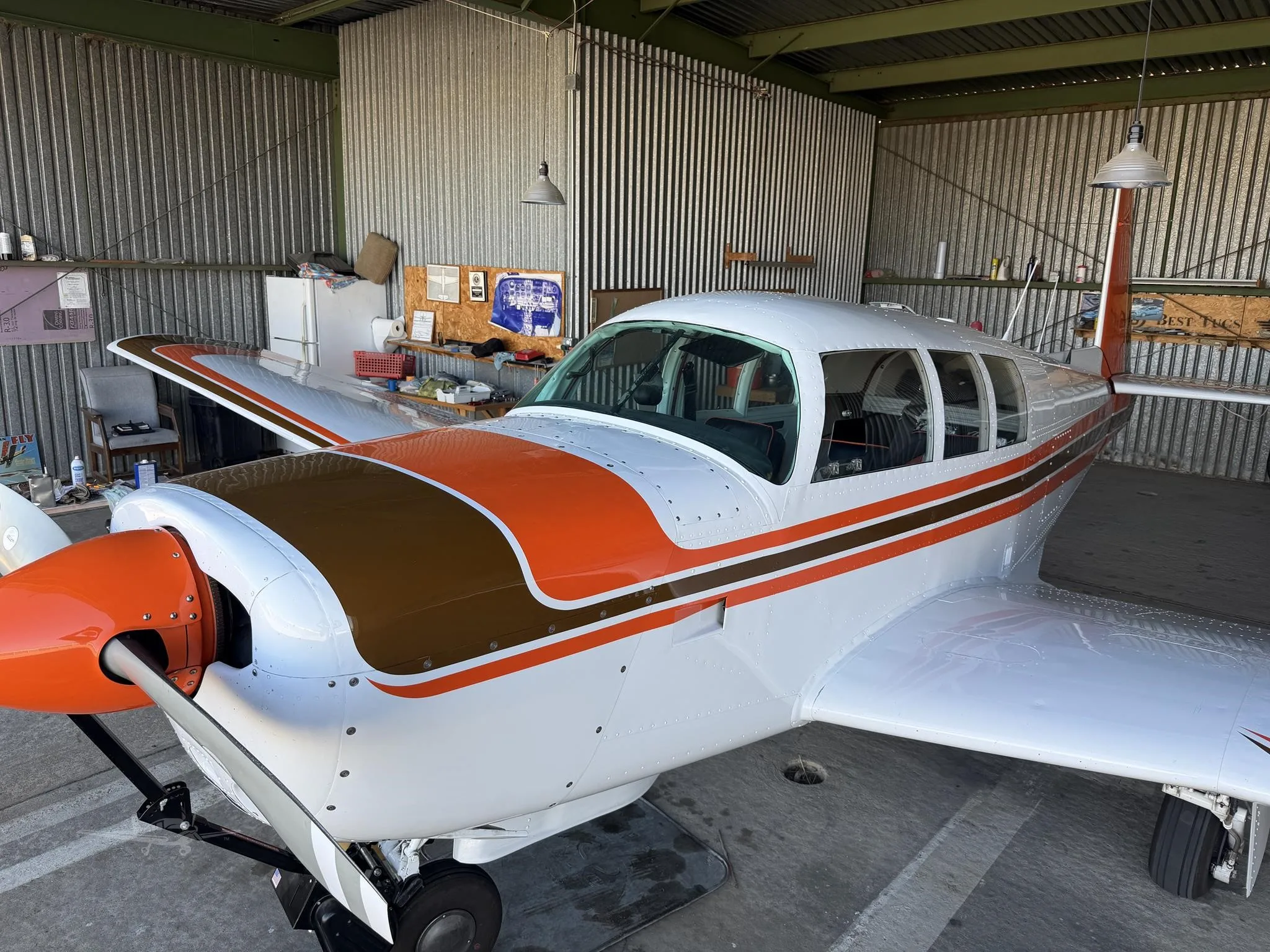 Exterior view of a 1968 MOONEY M20F, N3491N.