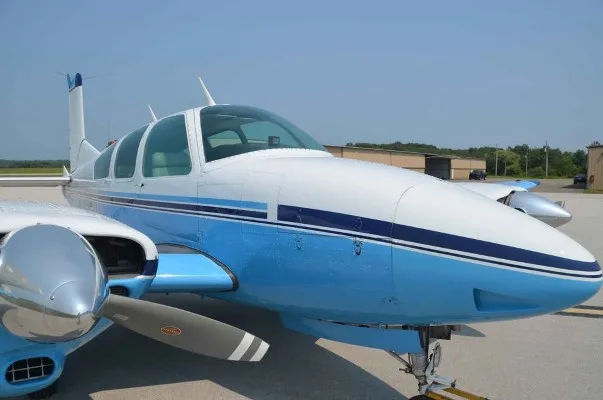 Exterior view of a 1958 Beech Travel Air 95.