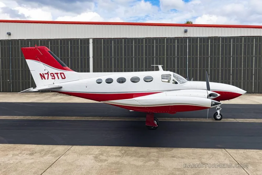 Exterior view of a 1972 Cessna 421B.
