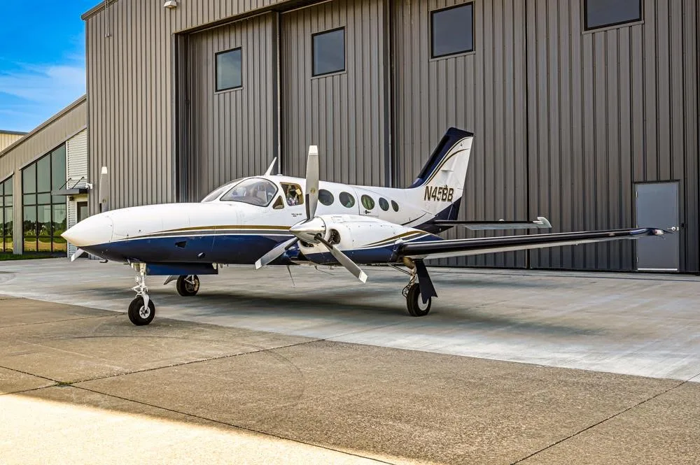 Exterior view of a 1979 CESSNA 421C, N45BB.