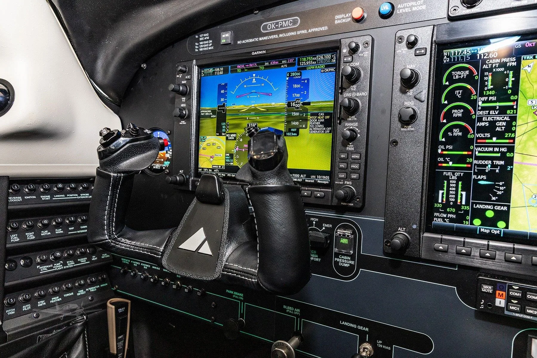 Avionics suite of a 2025 PIPER M500.