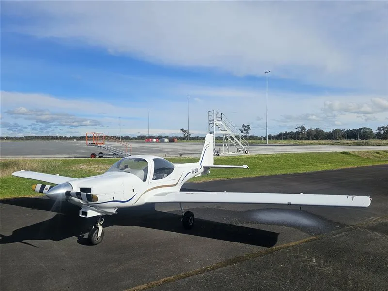 Exterior view of a 1995 Grob, VH-ZTA.