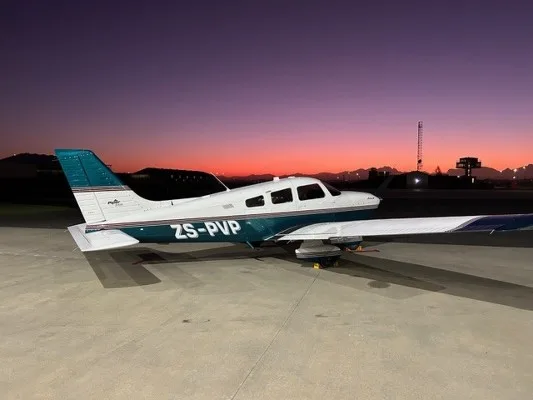 Exterior view of a 2000 Piper Archer III, ZS-PVP.