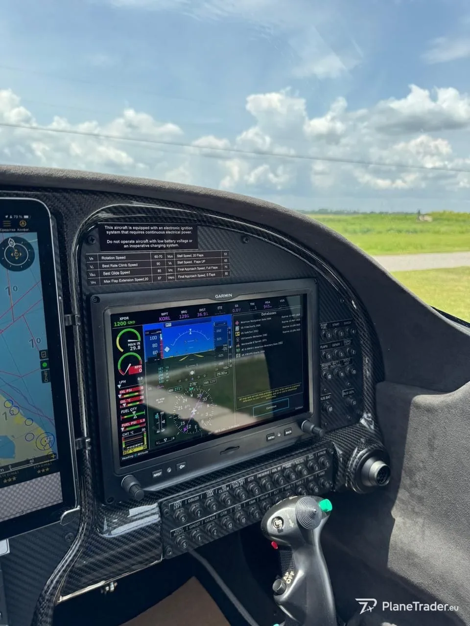 Cockpit and instrument panel of a 2025 Vans RV 10.