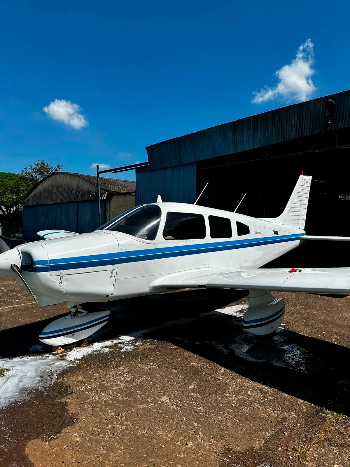 Exterior view of a 1985 Piper Warrior II PA-28-161.