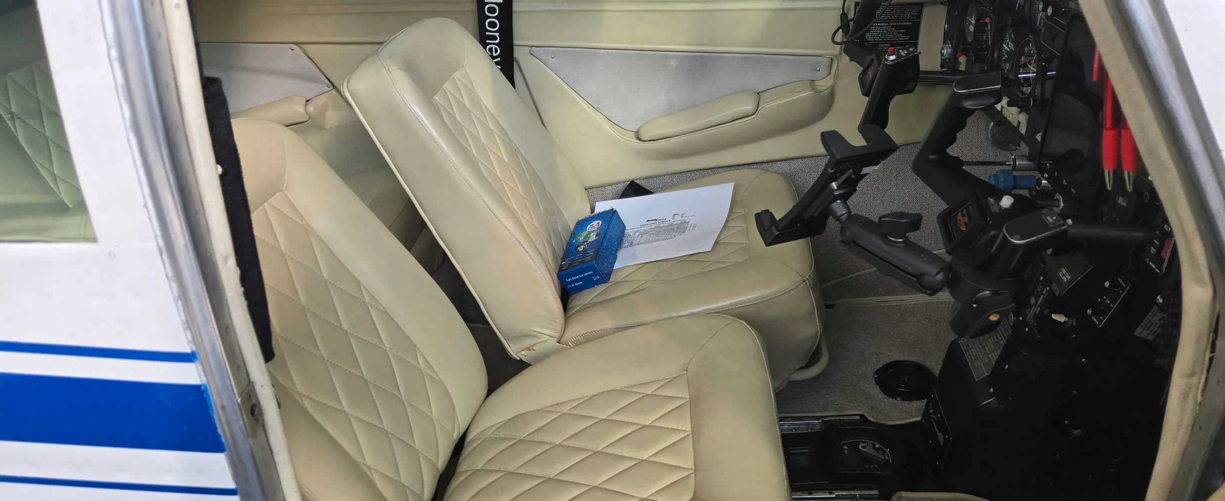 Cabin interior of a 1979 Mooney M20J 201.