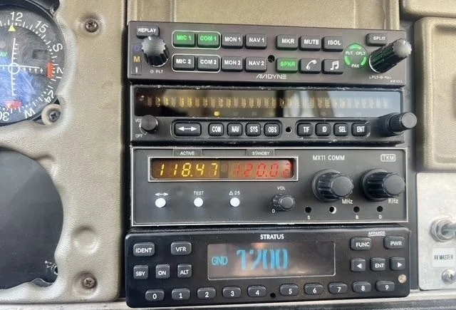 Avionics suite of a 1949 Hiller.