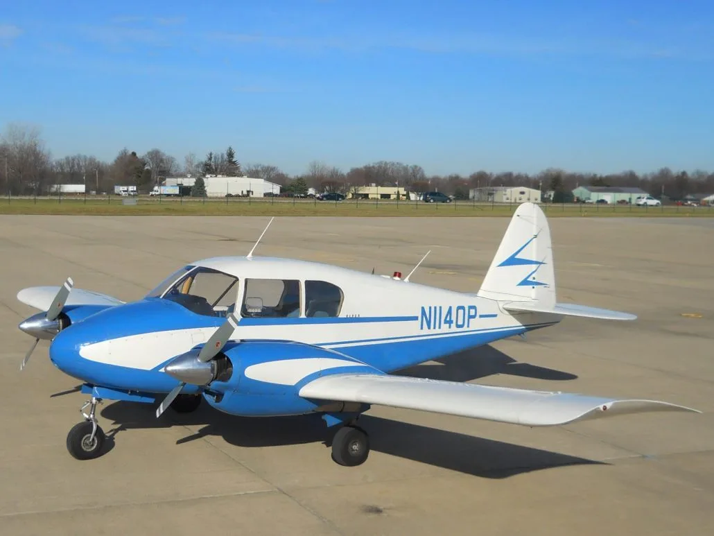 Exterior view of a 1955 Piper Apache - N1140P Aircraft.