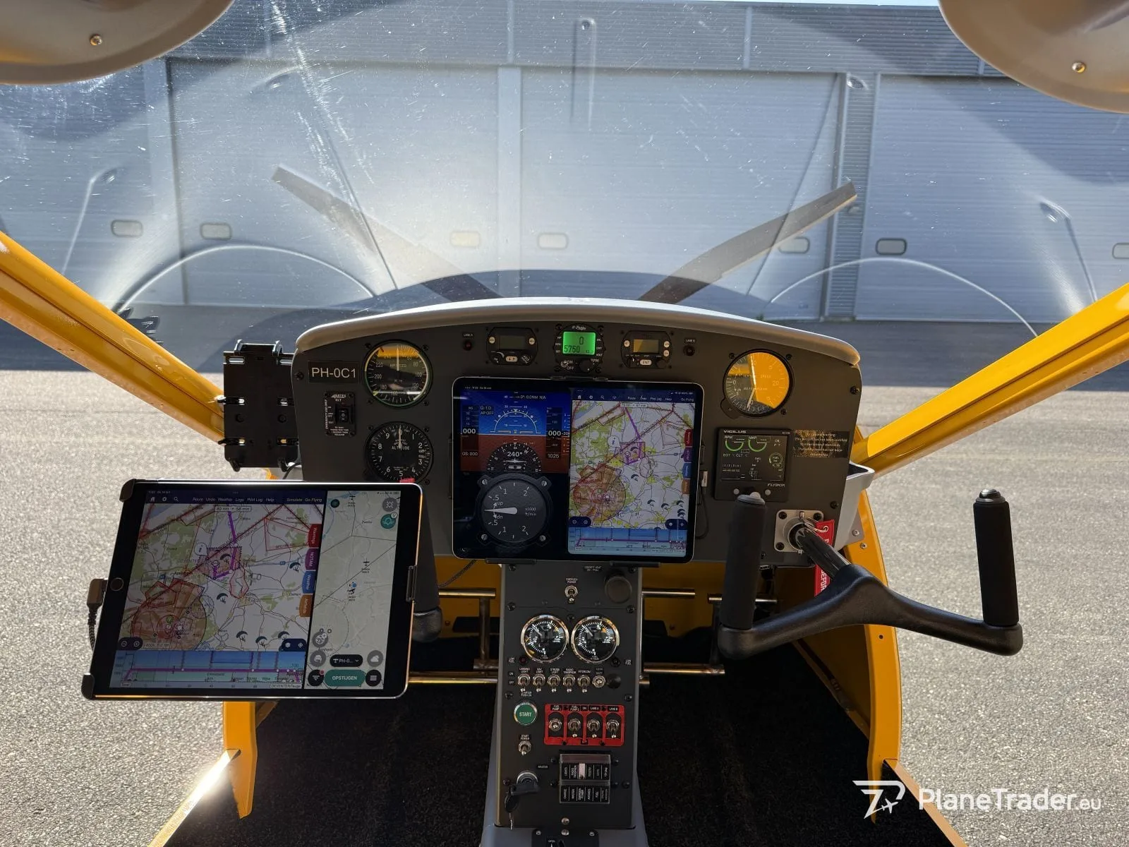 Cockpit and instrument panel of a 2023 Aeroprakt A32.