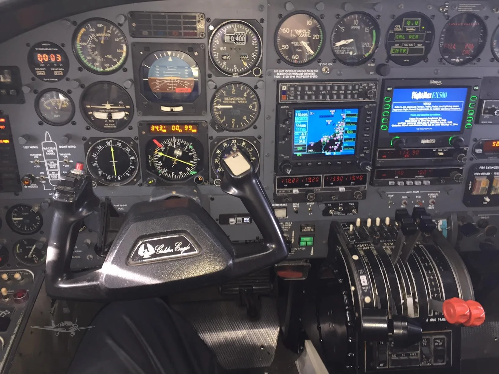 Cockpit and instrument panel of a 1981 CESSNA 421C.