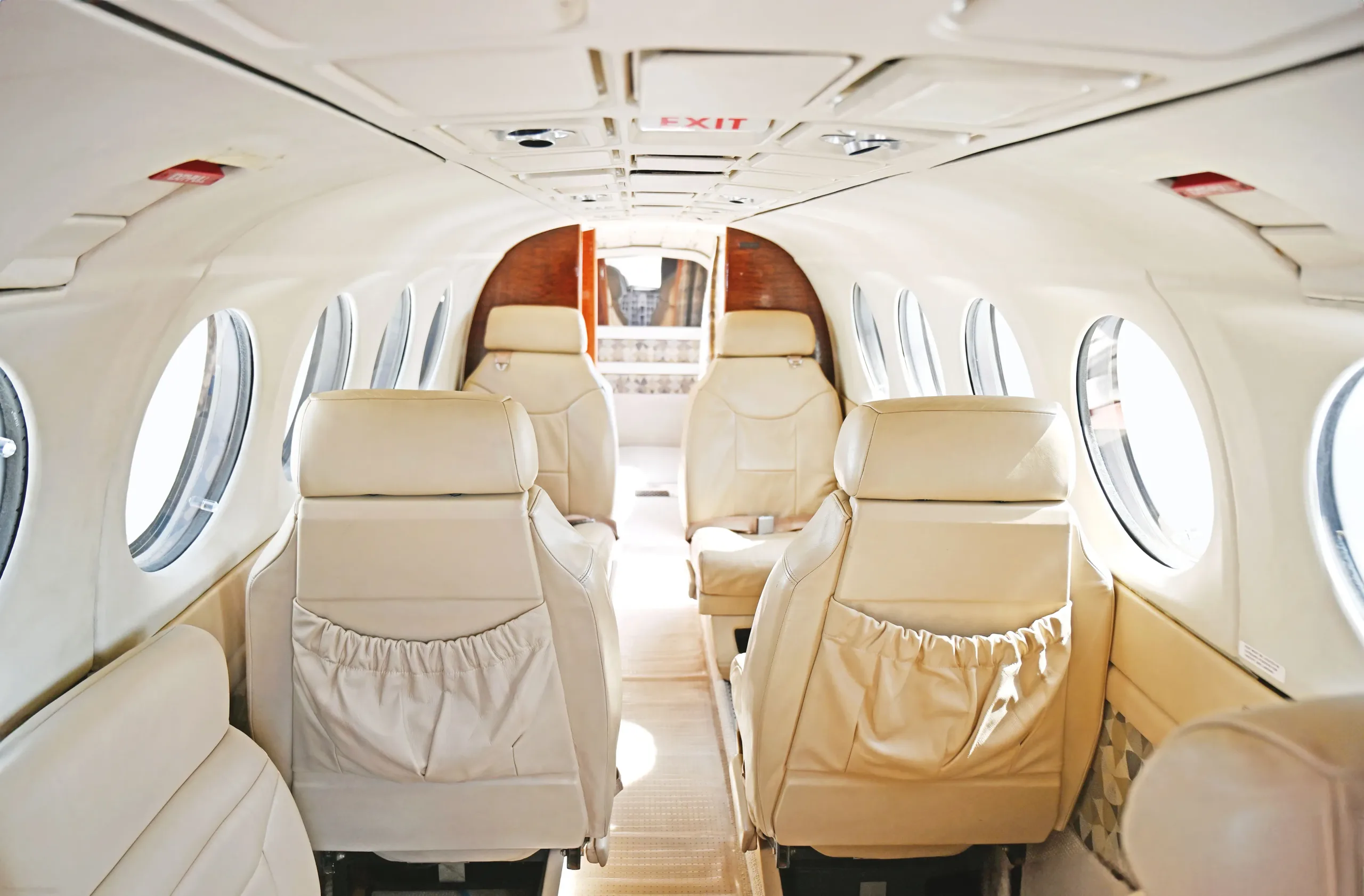 Cabin interior of a 1985 Beechcraft King Air 300 SN.