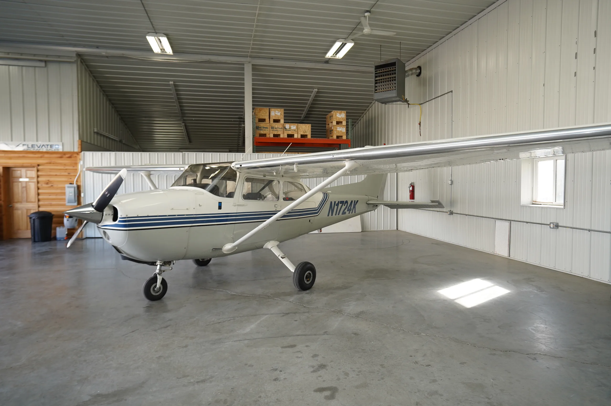 Exterior view of a 1971 Cessna O-320-E2D, N1724K.